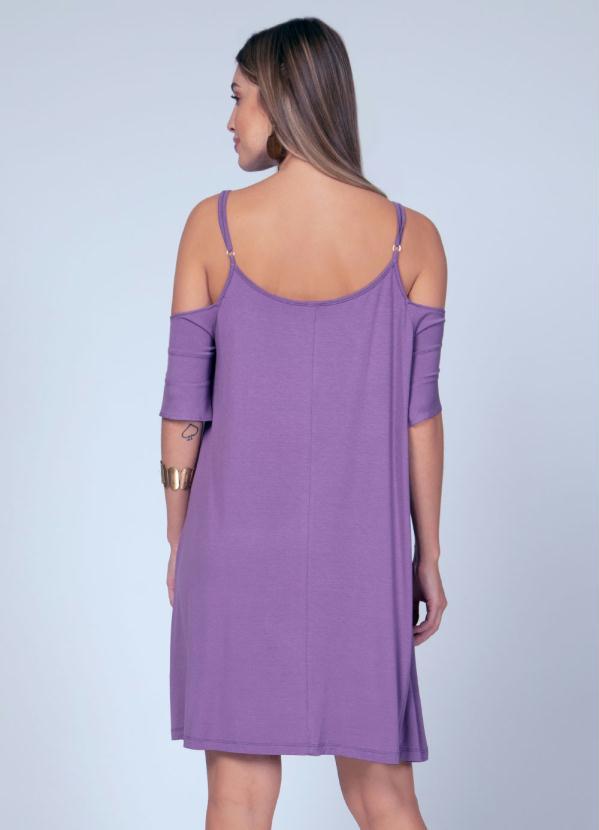Quintess - Vestido com Ombros Vazados Roxo 2