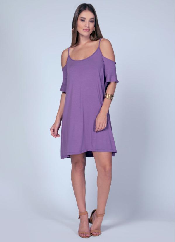 Quintess - Vestido com Ombros Vazados Roxo 3