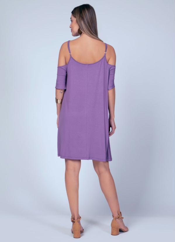 Quintess - Vestido com Ombros Vazados Roxo 4