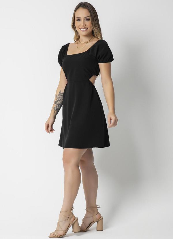 Habana - Vestido com Recorte na Lateral Preto