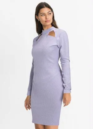 bonprix - Vestido com Recorte Vazado Lilás - BONPRIX