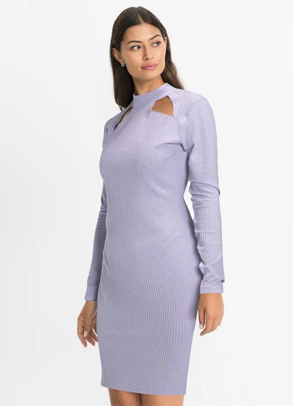 bonprix - Vestido com Recorte Vazado Lilás 2