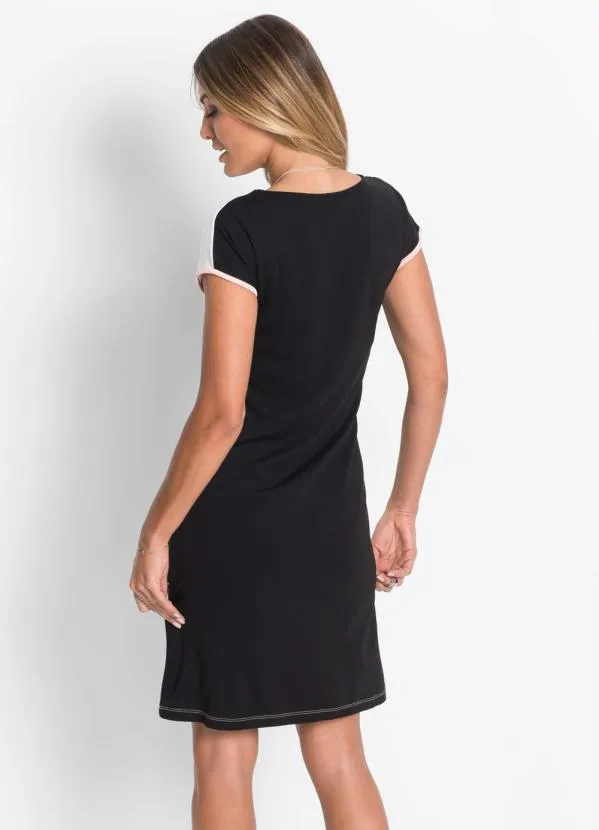 bonprix - Vestido com Recortes Rosa e Preto 2