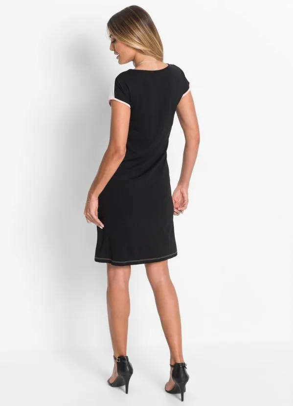 bonprix - Vestido com Recortes Rosa e Preto 5