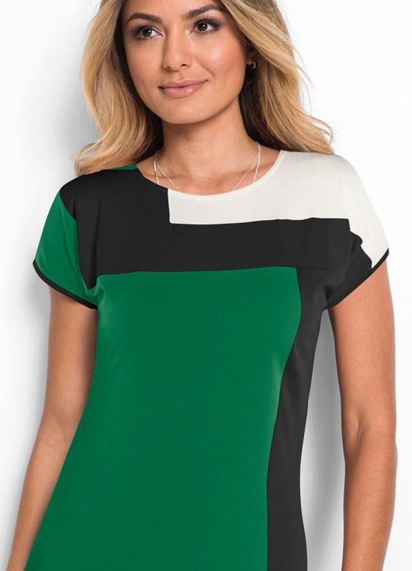 bonprix - Vestido com Recortes Verde e Preto 3