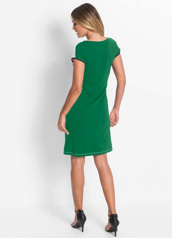 bonprix - Vestido com Recortes Verde e Preto 5