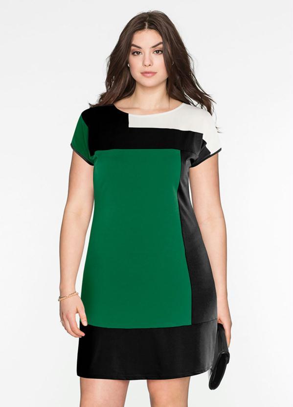 bonprix - Vestido com Recortes Verde e Preto 6