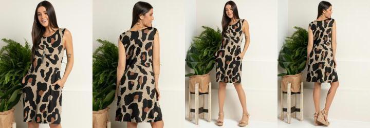 Vestido Combolsos Ona Bege