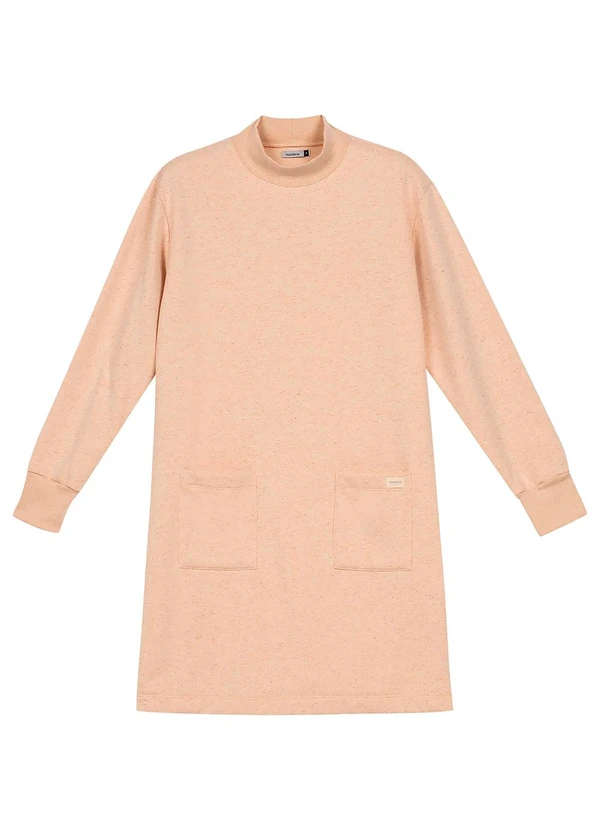 Marialícia - Vestido Comfy Moletom com Bolsos Laranja