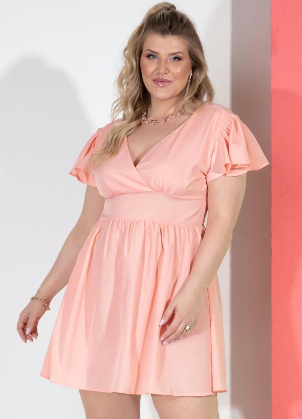 Quintess - Vestido Coral com Mangas em Babados 5