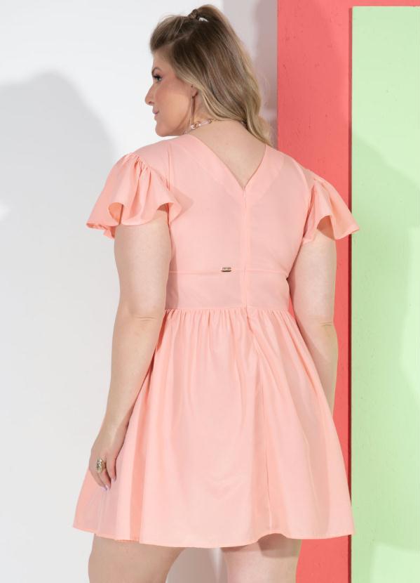 Quintess - Vestido Coral com Mangas em Babados 6