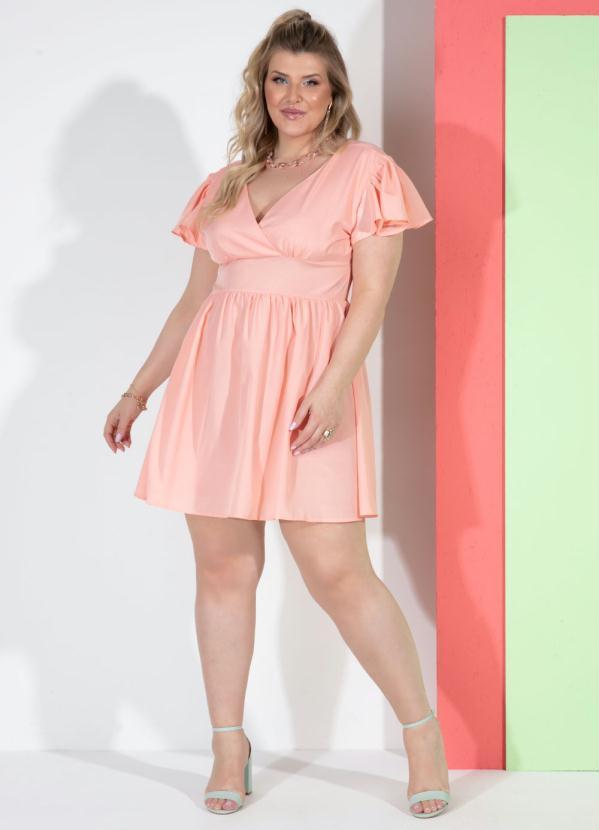 Quintess - Vestido Coral com Mangas em Babados 7