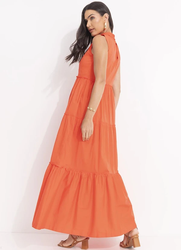Svela - Vestido Coral em Tricoline 2