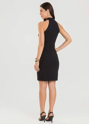 Infinita Cor - Vestido Cotton Gola Justa Preto - INFINITA COR