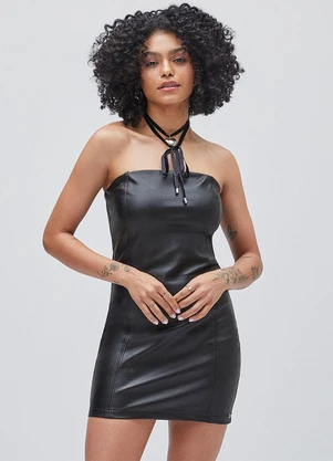 Vestido Couro Authoria (Preto) - AUTHORIA