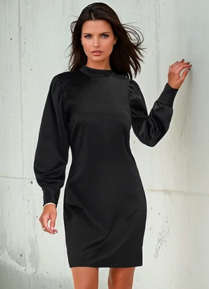 bonprix - Vestido Crepe Preto - BONPRIX