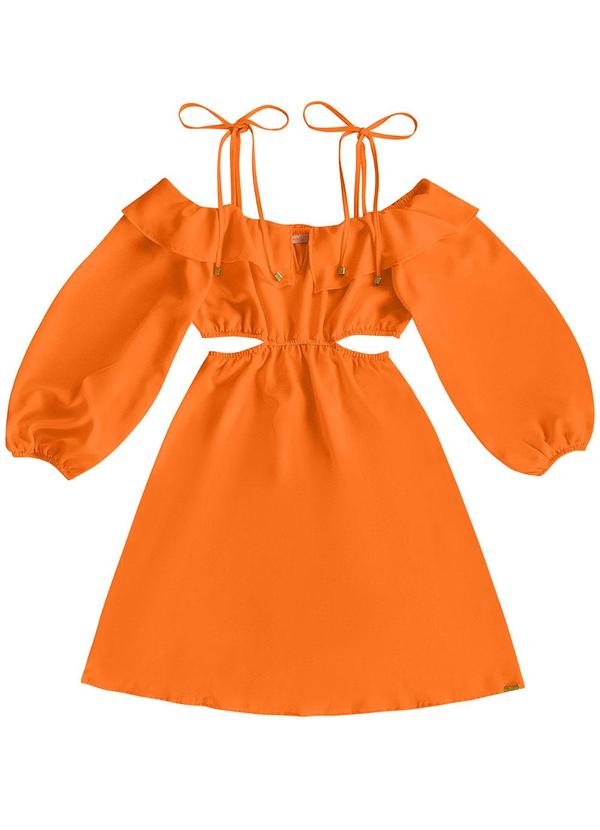 Angel - Vestido Crepe Texturizado Laranja 2