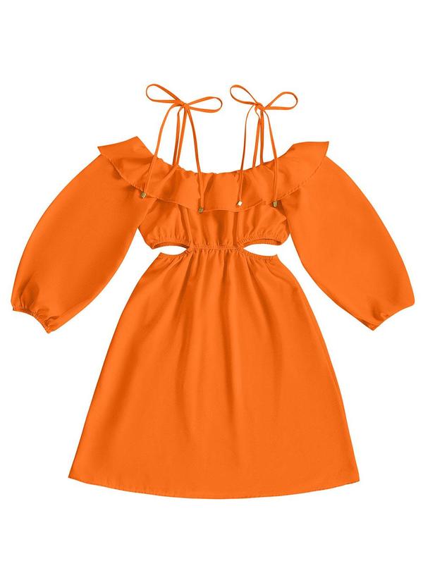 Angel - Vestido Crepe Texturizado Laranja 3