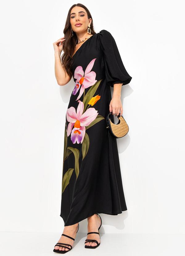 Farm - Vestido Cropped Orquidea Preto