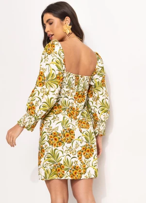 Farm - Vestido Curto Abacaflor Off White - FARM