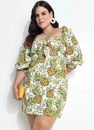 Farm - Vestido Curto Abacaflor Off White - FARM