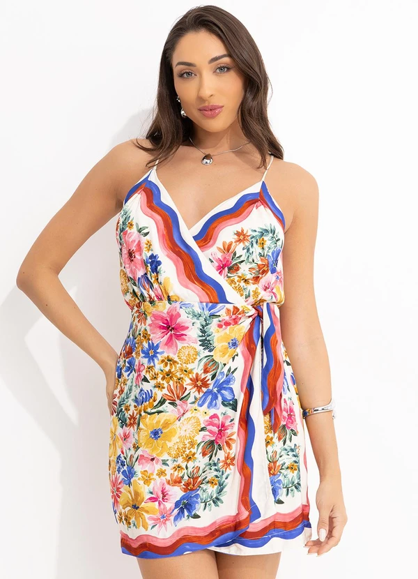 Farm - Vestido Curto Alcinha Lenco Floraline Off White 6