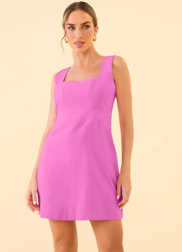 Angel - Vestido Curto Alfaiataria Rosa