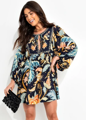 Farm - Vestido Curto Amalfi Preto - FARM