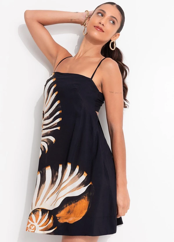 Farm - Vestido Curto Amonita Preto 6