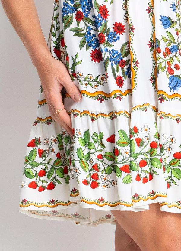 Farm - Vestido Curto Amor de Fruta Lenço Off White 9