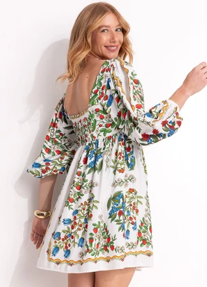 Farm - Vestido Curto Amor de Fruta Off White - FARM