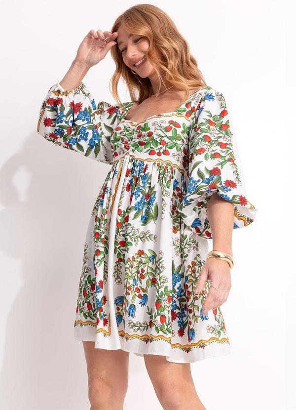 Farm - Vestido Curto Amor de Fruta Off White