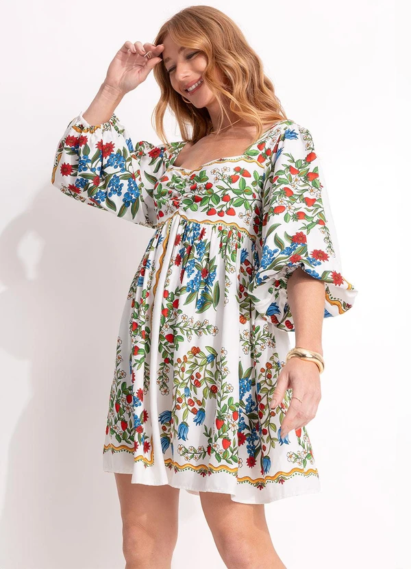 Farm - Vestido Curto Amor de Fruta Off White