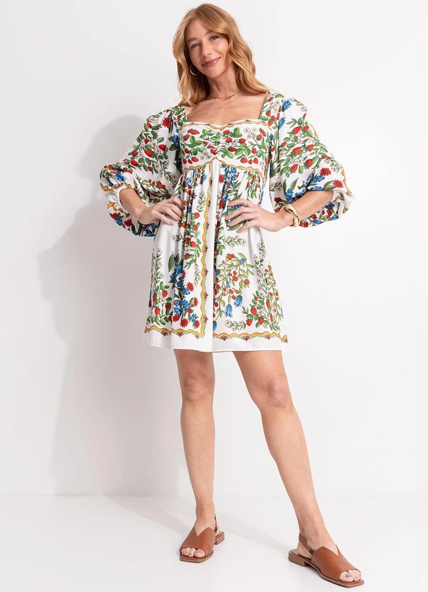 Farm - Vestido Curto Amor de Fruta Off White 3