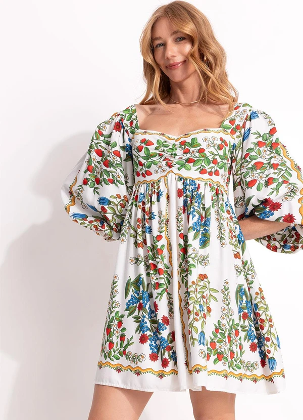 Farm - Vestido Curto Amor de Fruta Off White 7