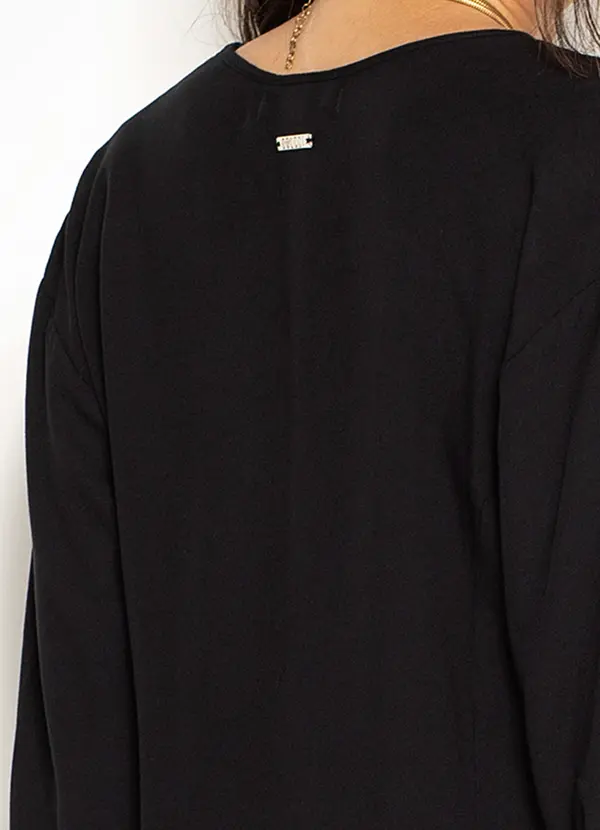 Colcci - Vestido Curto Amplo de Viscose Preto 7