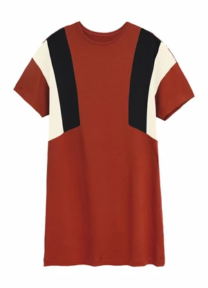 Malwee - Vestido Curto Amplo em Viscolinho Terracota - MALWEE