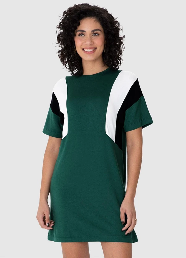 Malwee - Vestido Curto Amplo em Viscolinho Verde Militar 4