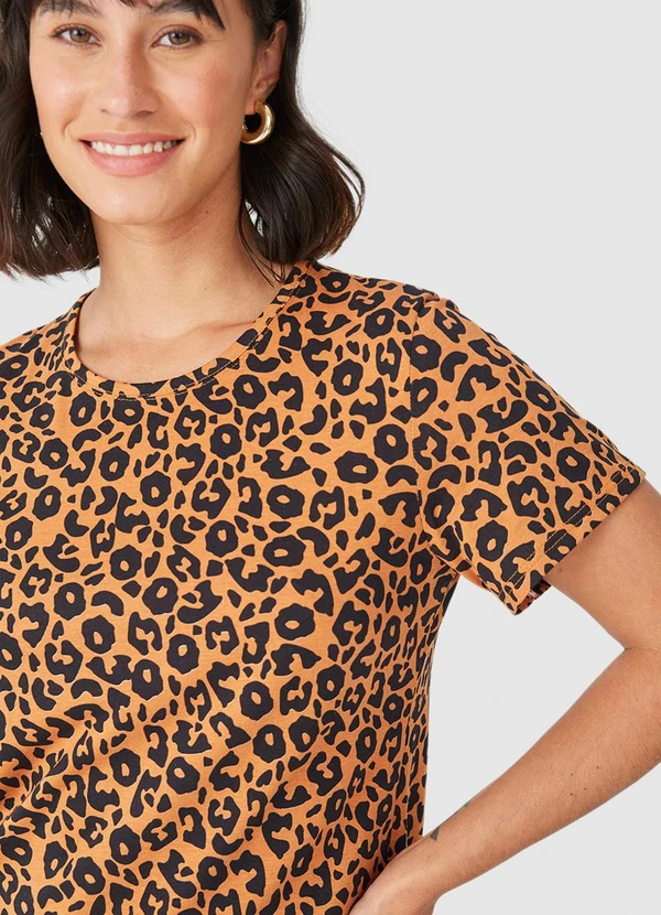 Malwee - Vestido Curto Animal Print Marrom 2