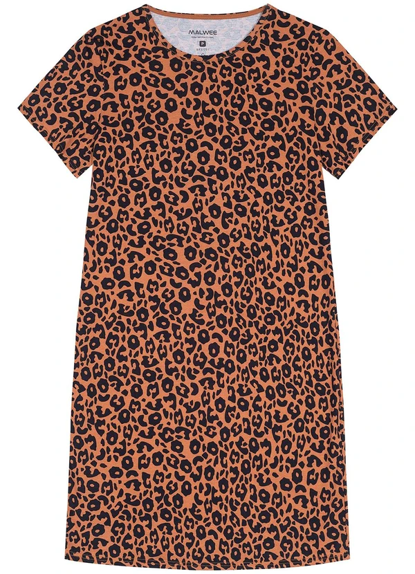 Malwee - Vestido Curto Animal Print Marrom 6