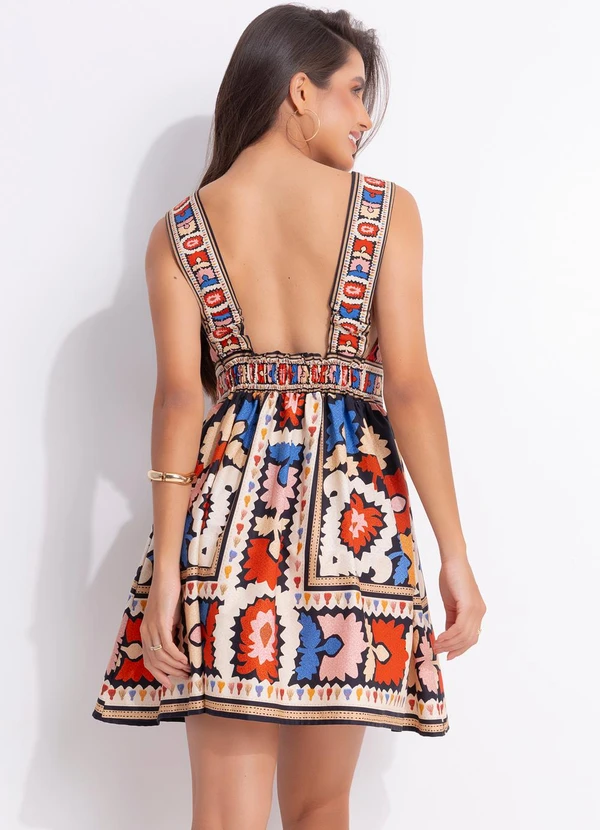 Farm - Vestido Curto Antuerpia Lenço Preto 2