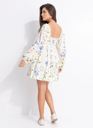 Farm - Vestido Curto Aquaflora Off White - FARM
