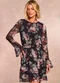Doce Trama - Vestido Curto Aquarela Rose em Tule Estampado - variação: Estampado