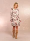 Doce Trama - Vestido Curto Aquarela Rose em Tule Estampado - variação: Estampado