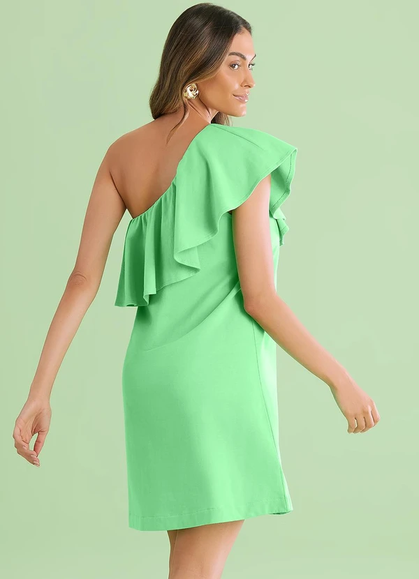 Angel - Vestido Curto Babado Malhão Verde 2