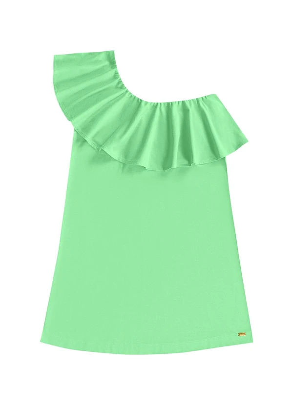 Angel - Vestido Curto Babado Malhão Verde 5