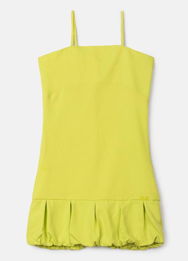 Choyee - Vestido Curto Balonê de Alças Kitsh Verde