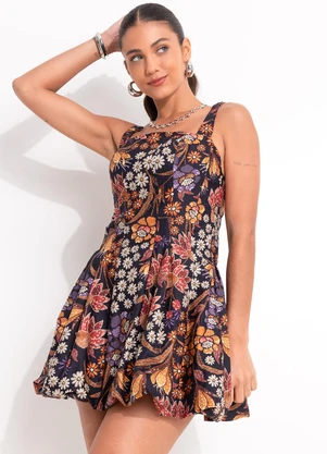 Farm - Vestido Curto Balonê Lili Preto - FARM