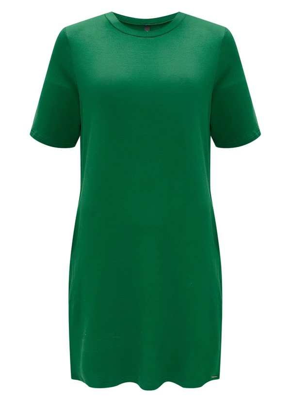 Lunender - Vestido Curto Básico com Bolsos Verde 5