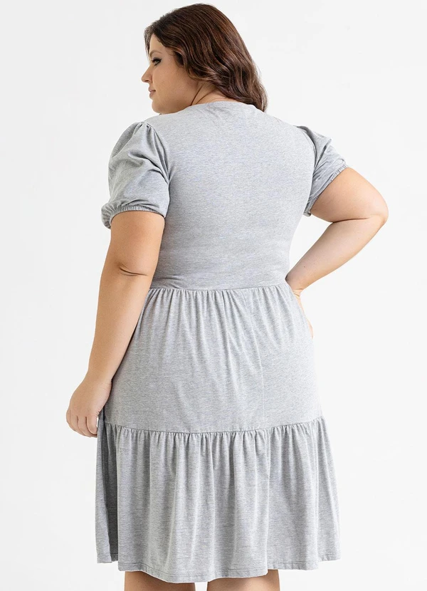 Just Basic - Vestido Curto Básico em Meia Malha Cinza 6